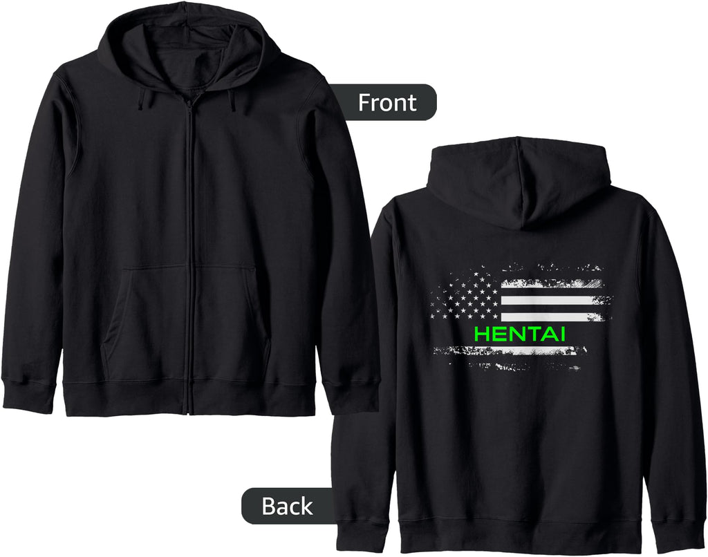 Original American Flag Hentai Usa T-Shirt - Custom Art Print for Adults - T-Shirt, Sweatshirt, Hoodie