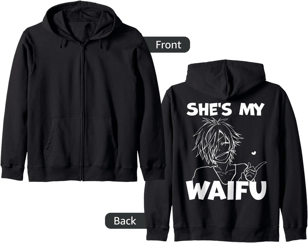 Handcrafted She S My Waifu Anime T-Shirt - Fun Novelty Design Men Women - T-Shirt, Sweatshirt, Hoodie