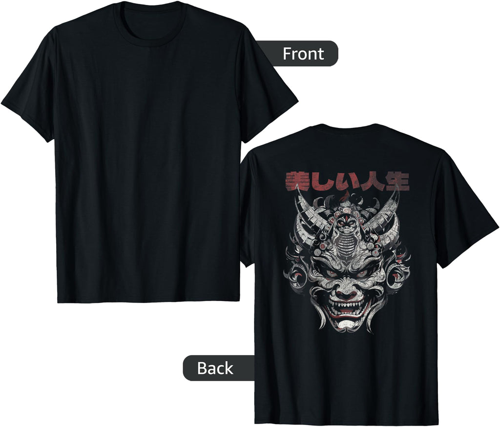 Oni Demon Traditional Japanese Mask Sweatshirt - Trendy Graphic for Adults - T-Shirt, Sweatshirt, Hoodie