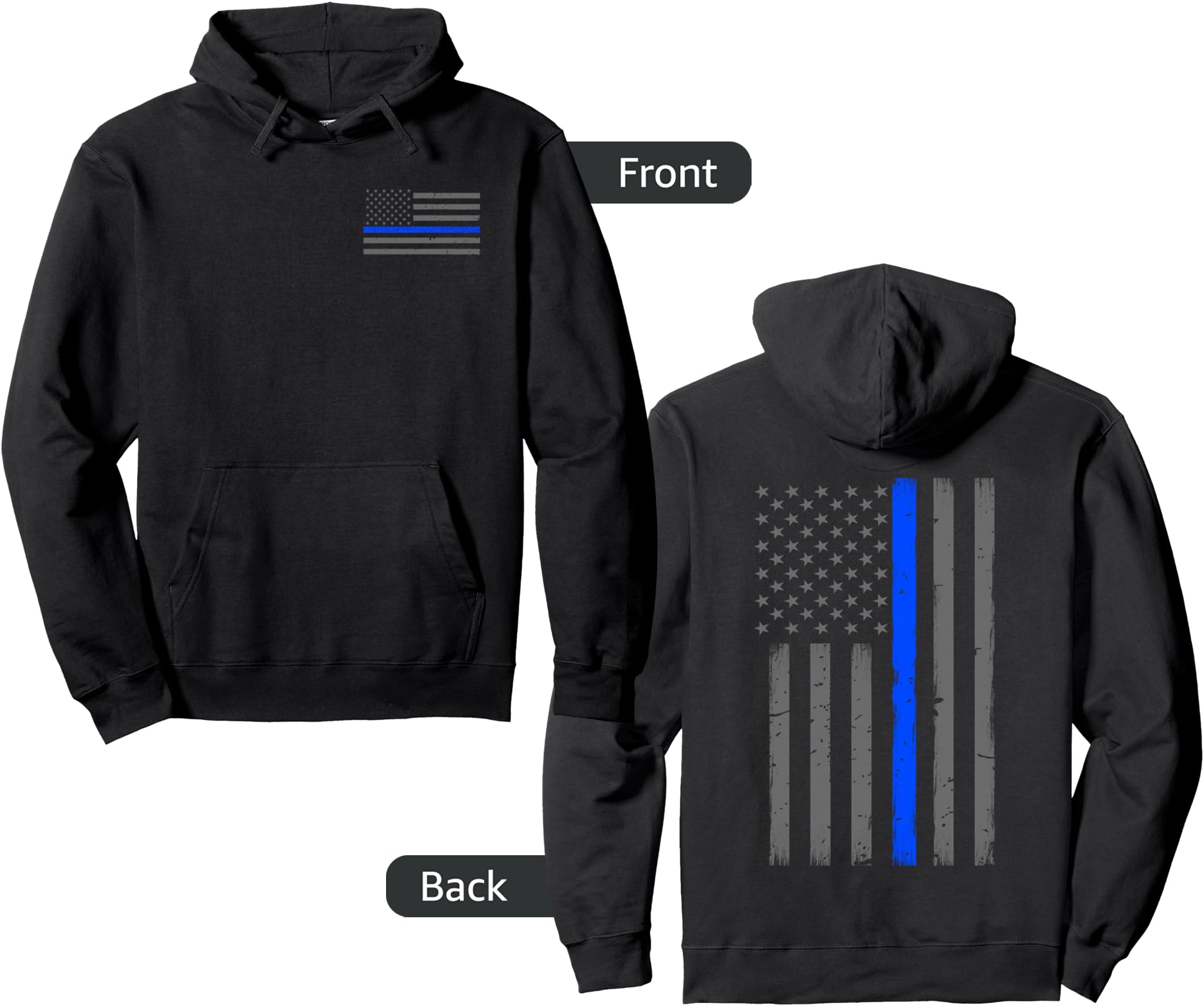 Thin Blue Line Flag Police Officers T-Shirt - Fun Novelty Design Unisex - T-Shirt, Sweatshirt, Hoodie