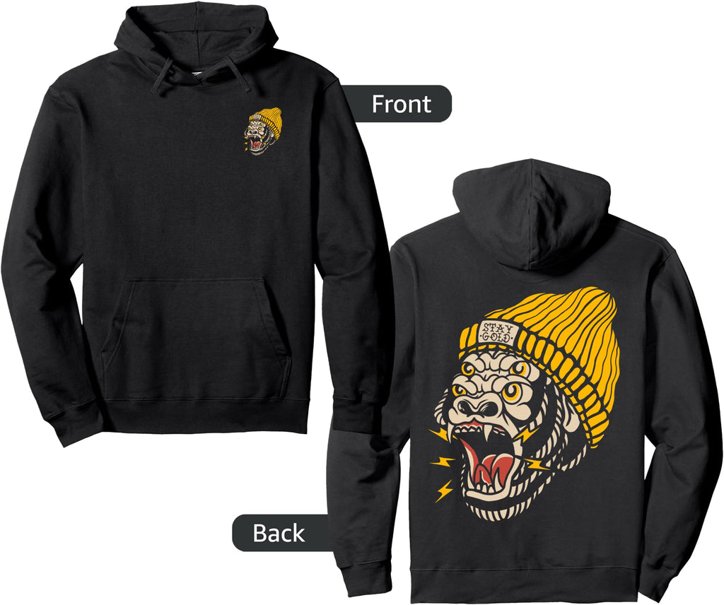 American Traditional Tattoo Gorilla Sweatshirt - Streetwear Style Unisex - T-Shirt, Sweatshirt, Hoodie