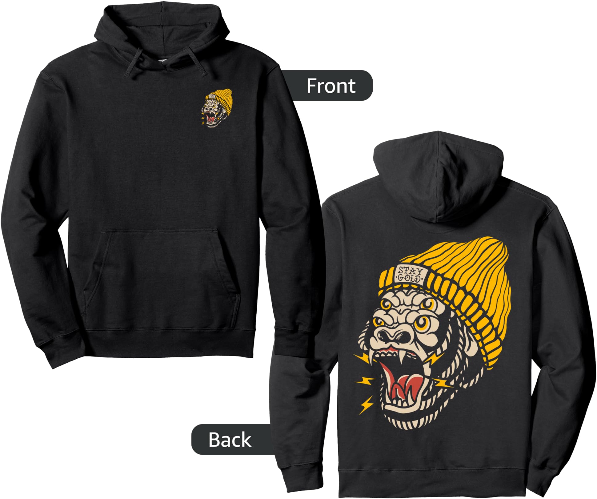 American Traditional Tattoo Gorilla Sweatshirt - Streetwear Style Unisex - T-Shirt, Sweatshirt, Hoodie