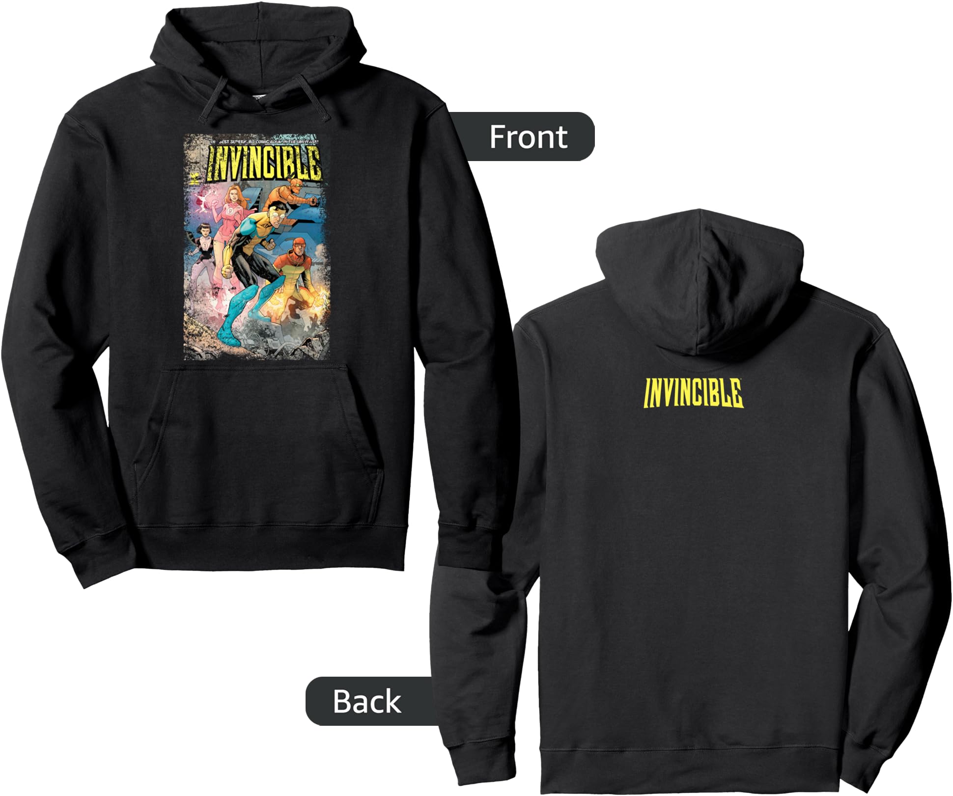 Invincible Distressed Cover Teen T-Shirt - Streetwear Style for Adults - T-Shirt, Sweatshirt, Hoodie