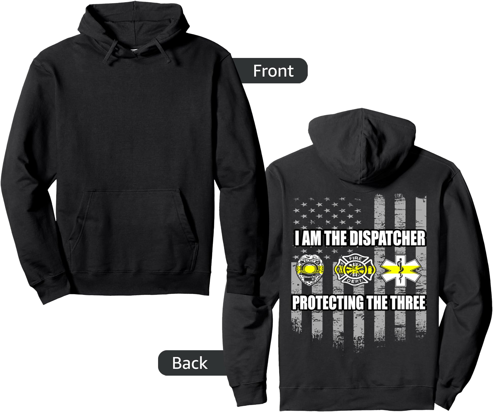 Authentic 911 Dispatcher Protecting Three T-Shirt - Streetwear Style Unisex - T-Shirt, Sweatshirt, Hoodie