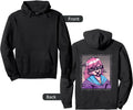 Anime Glitch Japanese Letters Back Anime Hoodie - Unique Graphic Unisex - T-Shirt, Sweatshirt, Hoodie
