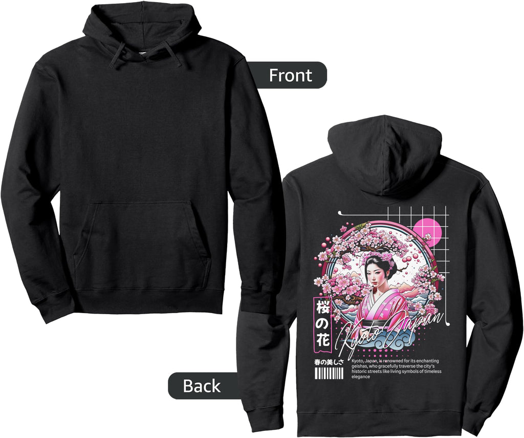 Authentic Kyoto Japan Geisha Japanese T-Shirt - Unique Graphic Men Women - T-Shirt, Sweatshirt, Hoodie
