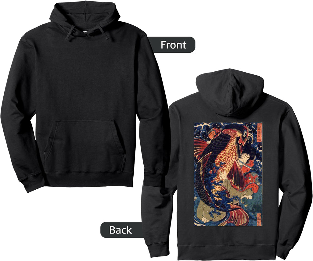 Fighting Giant Carp Japanese Rare Sweatshirt - Custom Art Print for Adults - T-Shirt, Sweatshirt, Hoodie