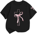 Girls Cute Christian Kids Pink Bow Jesus God Faith - Adult & Kids T-Shirts, Sweatshirts & Hoodies apparel design preview 1