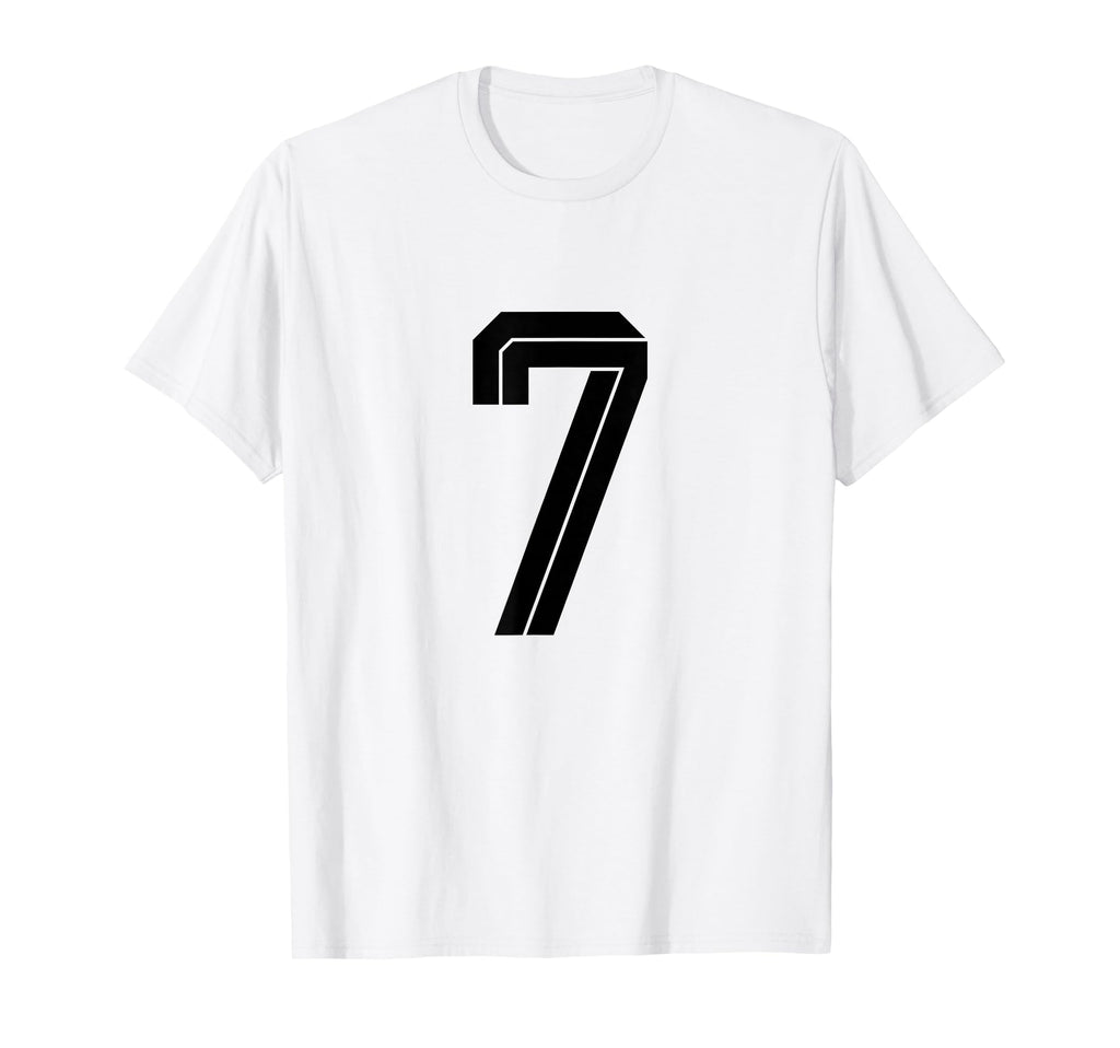 7 White Number 7 Sports Fan Soccer T-Shirt - Graphic Print for Adults - T-Shirt, Sweatshirt, Hoodie