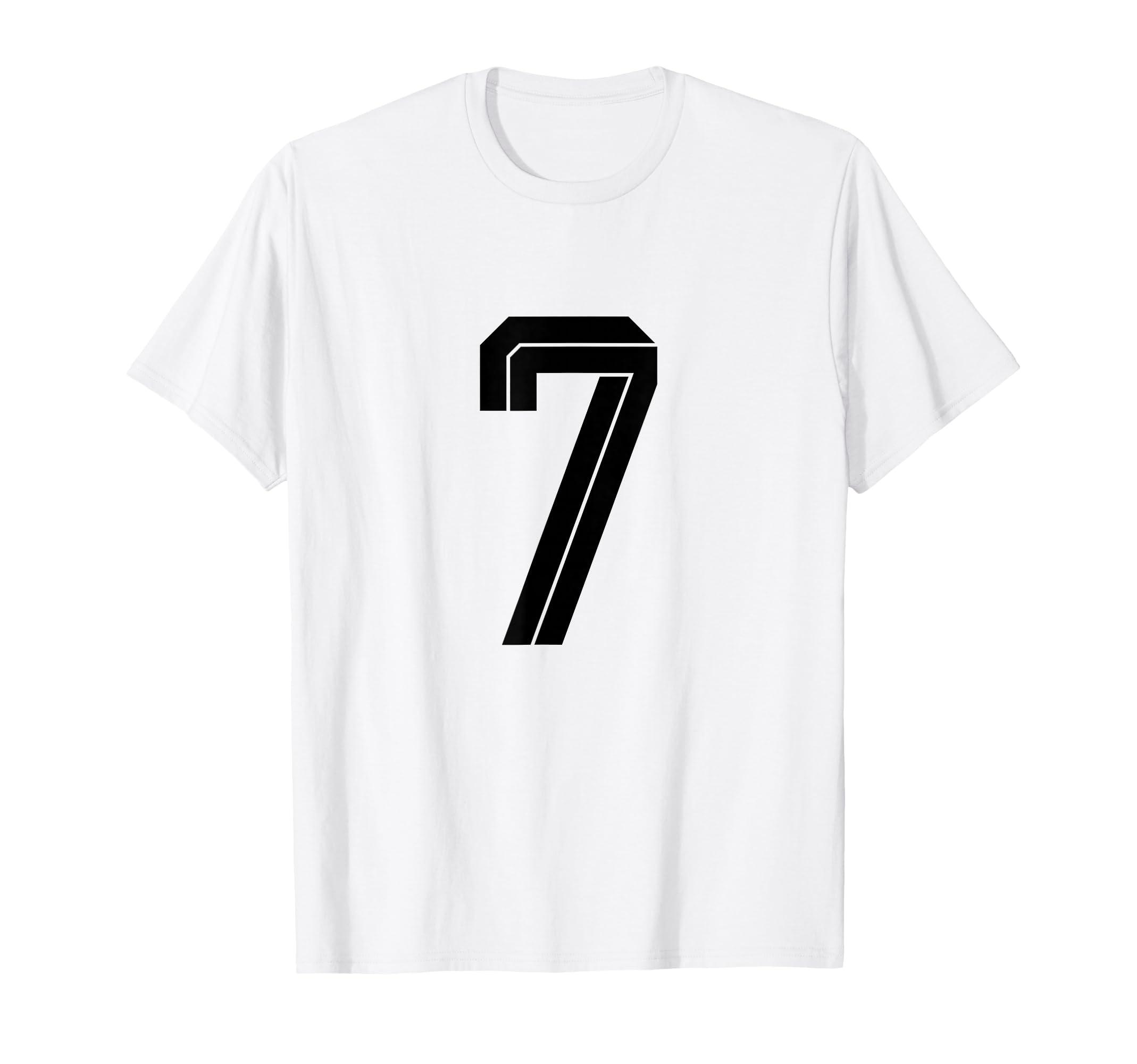 7 White Number 7 Sports Fan Soccer T-Shirt - Graphic Print for Adults - T-Shirt, Sweatshirt, Hoodie
