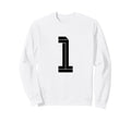 One White Number 1 Sports Fan Soccer Sweatshirt - Trendy Graphic Unisex - T-Shirt, Sweatshirt, Hoodie