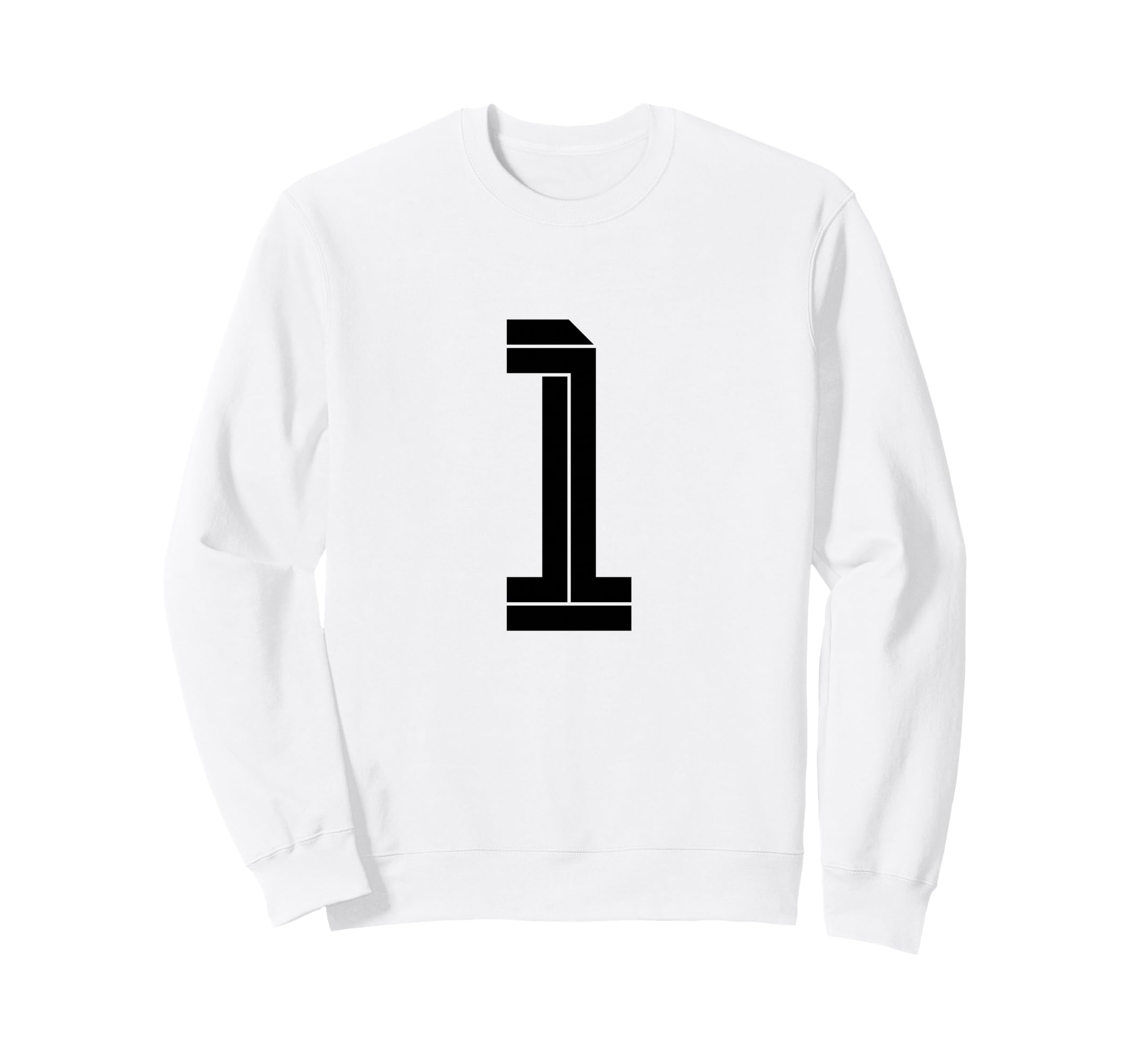 One White Number 1 Sports Fan Soccer Sweatshirt - Trendy Graphic Unisex - T-Shirt, Sweatshirt, Hoodie