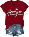 Christian Women Stronger Than The Storm V Neck - Adult & Kids T-Shirts, Sweatshirts & Hoodies apparel design preview 1
