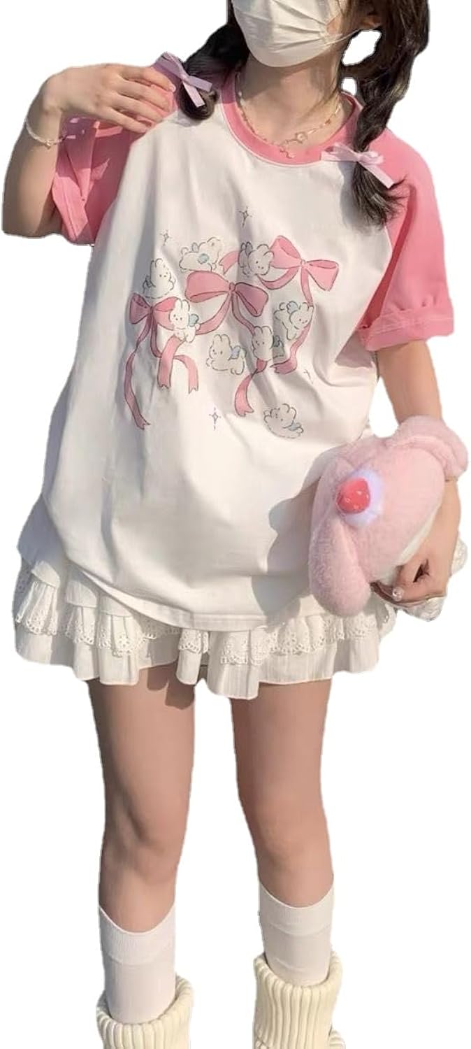 Kawaii Oversized Cute Pink Anime Japanese Harajuku - Adult & Kids T-Shirts, Sweatshirts & Hoodies apparel design preview 1