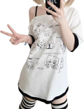 Y2k Harajuku Cartoon Print Women Kawaii Off Shoulder - Adult & Kids T-Shirts, Sweatshirts & Hoodies apparel design preview 1