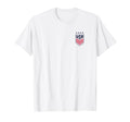 Usa Soccer Front Back Crest White T-Shirt - Fun Novelty Design for Adults - T-Shirt, Sweatshirt, Hoodie