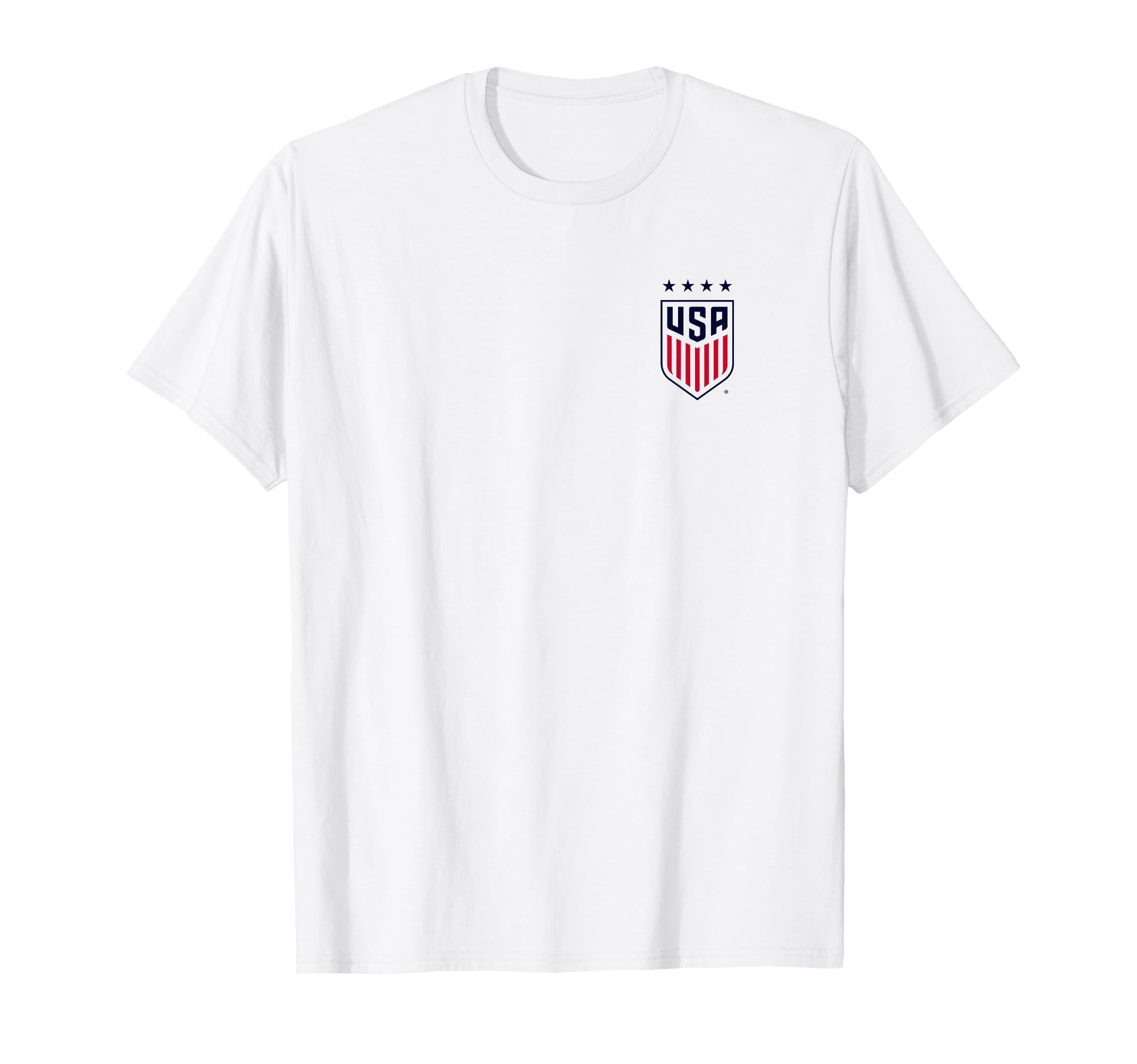 Usa Soccer Front Back Crest White T-Shirt - Fun Novelty Design for Adults - T-Shirt, Sweatshirt, Hoodie