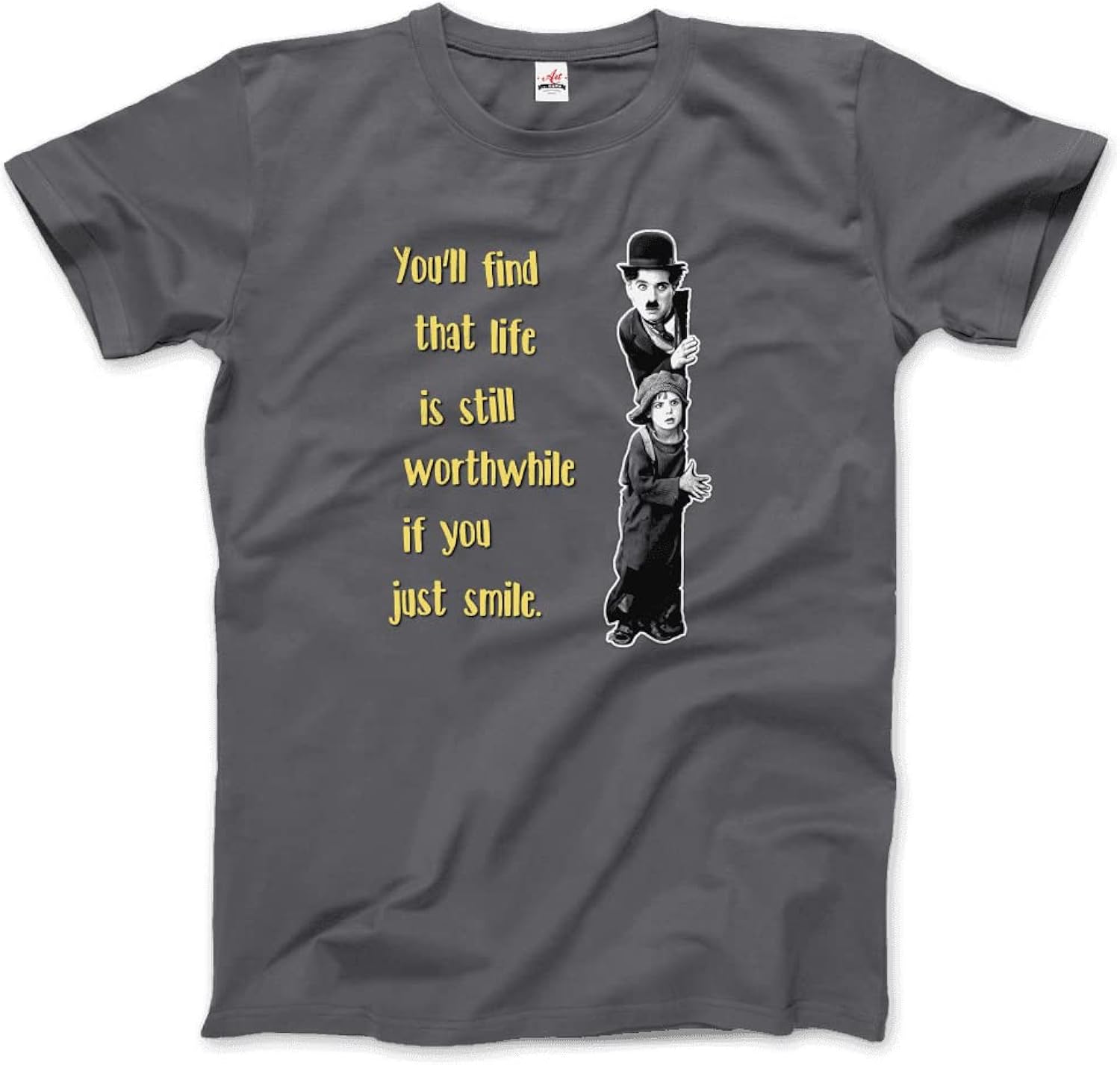 Chaplin's Inspirational Quote (Adults, Kids, Short - Adult & Kids T-Shirts, Sweatshirts & Hoodies apparel design preview 1