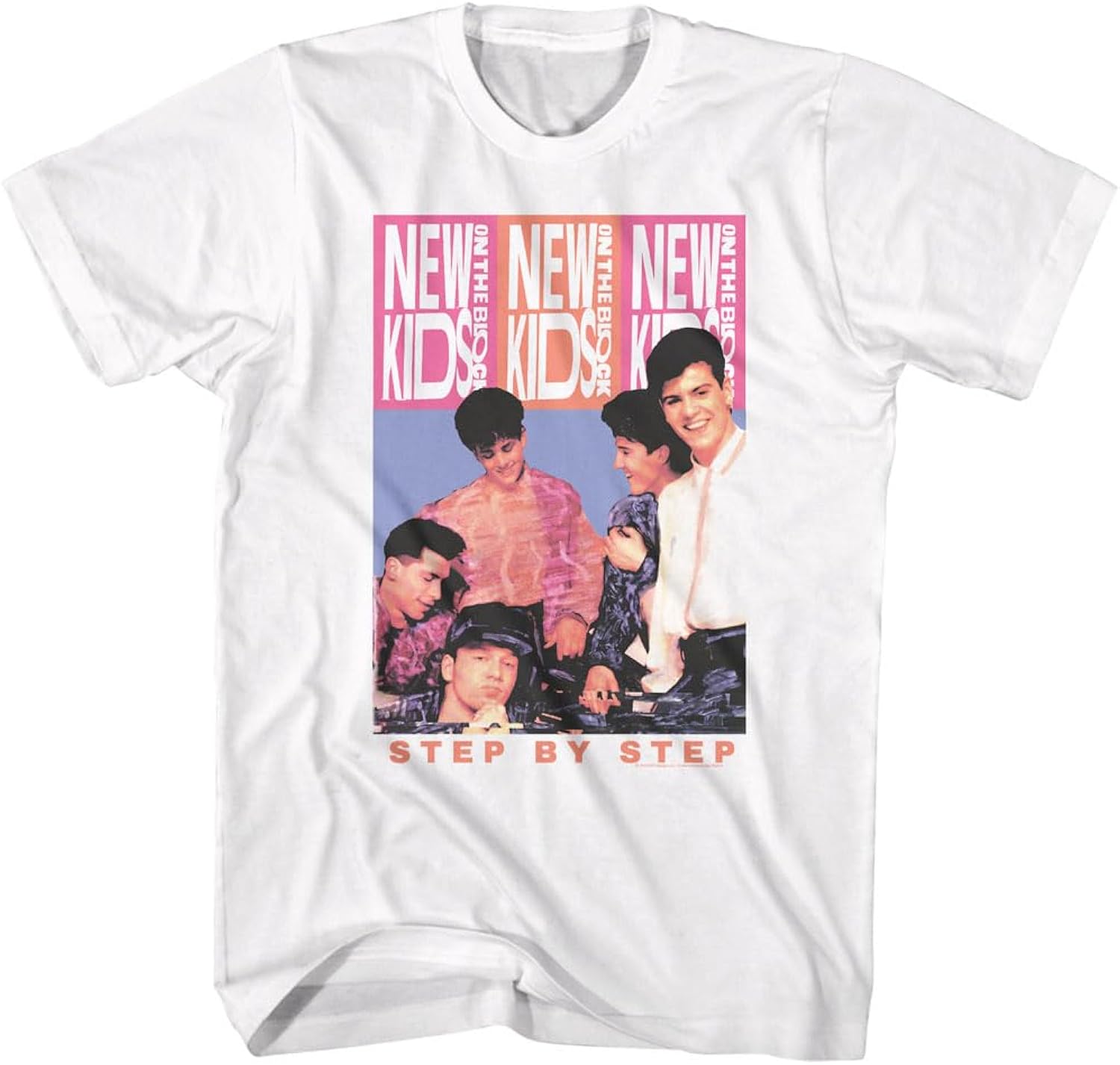 New Kids On The Block Step by Mens White Short Sleeve - Adult & Kids T-Shirts, Sweatshirts & Hoodies apparel design preview 1