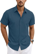 Mens Linen Short Sleeve Casual Button Down Summer - Adult & Kids T-Shirts, Sweatshirts & Hoodies apparel design preview 1
