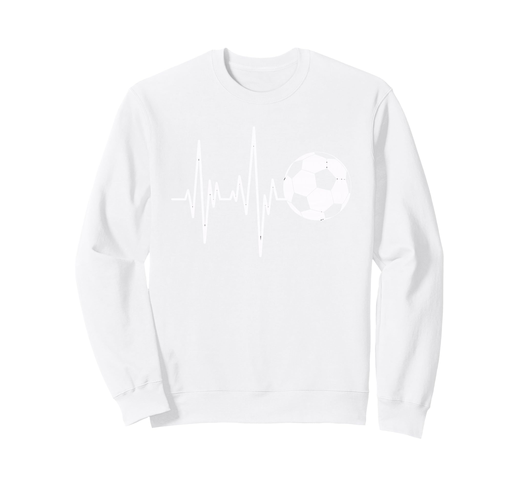 Soccer Heartbeat Ecg Ball Sweatshirt - Casual Everyday Wear for Adults - T-Shirt, Sweatshirt, Hoodie