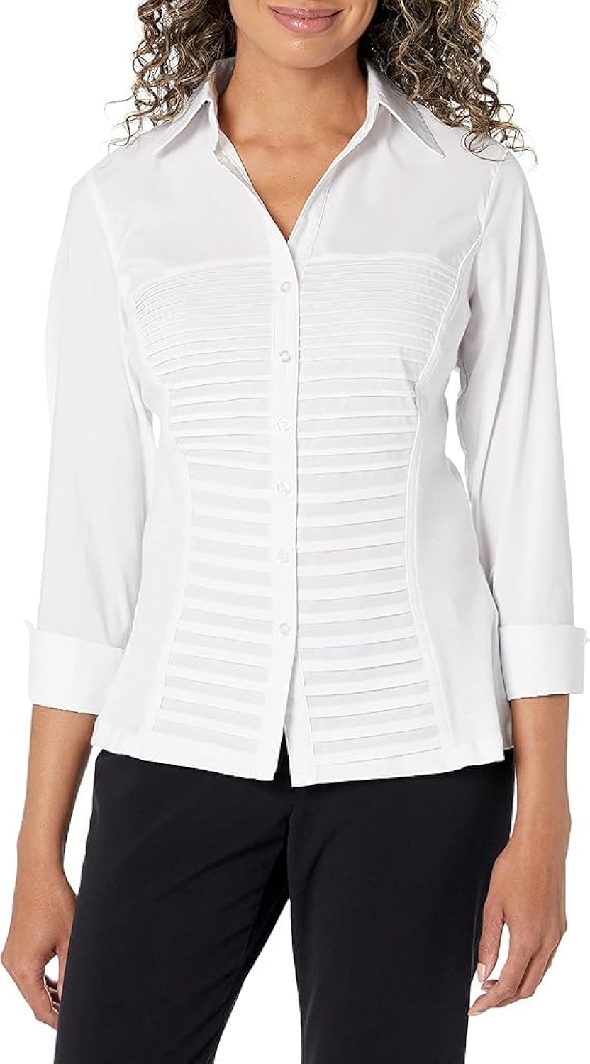 Womens 3/4 Sleeve Cuff Button Down Top with Ribbed - Adult & Kids T-Shirts, Sweatshirts & Hoodies apparel design preview 1