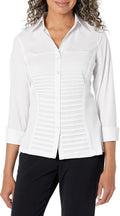 Womens 3/4 Sleeve Cuff Button Down Top with Ribbed - Adult & Kids T-Shirts, Sweatshirts & Hoodies apparel design preview 1