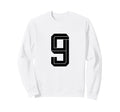 9 White Number 9 Sports Fan Soccer Sweatshirt - Novelty Apparel Men Women - T-Shirt, Sweatshirt, Hoodie