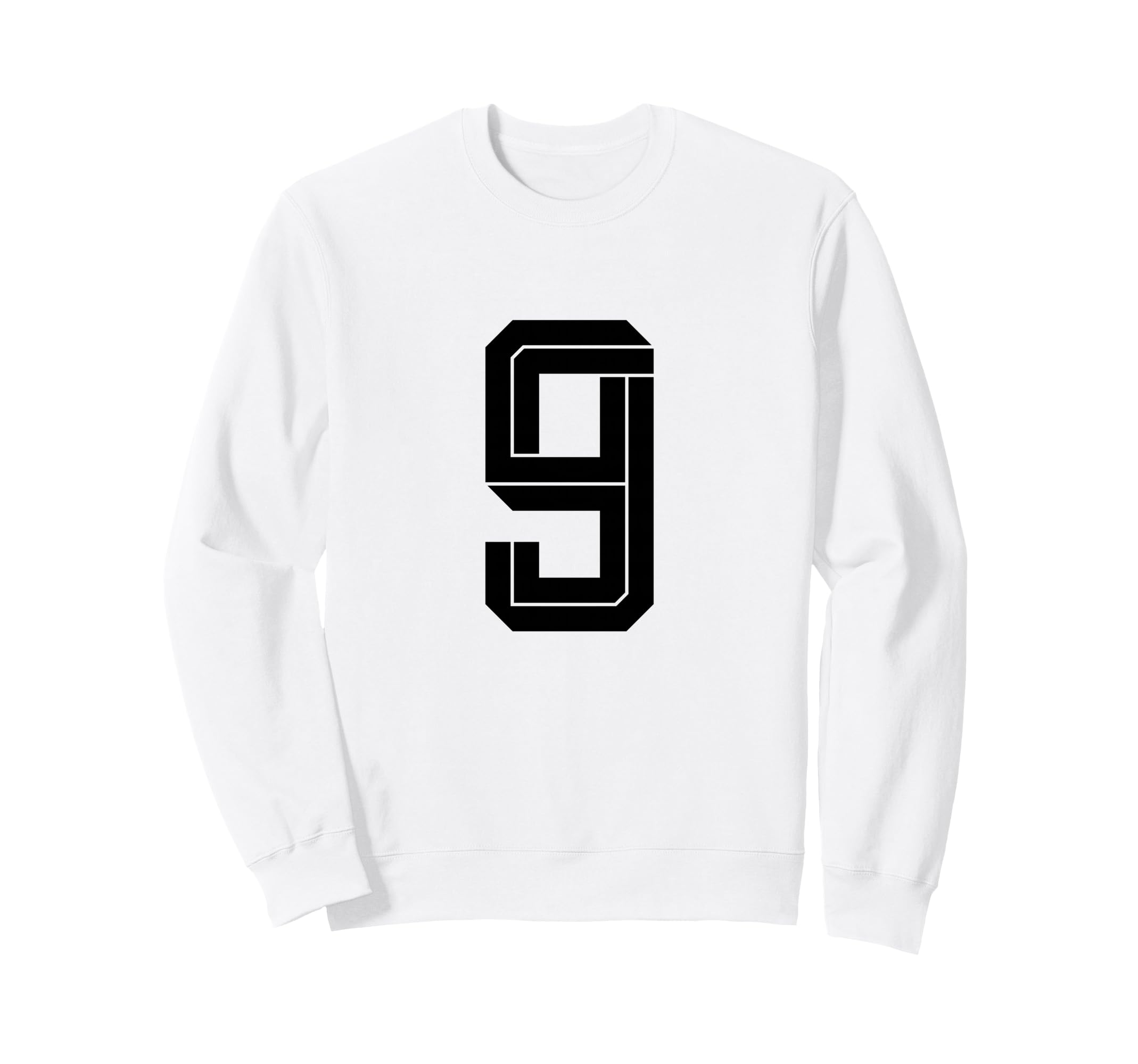 9 White Number 9 Sports Fan Soccer Sweatshirt - Novelty Apparel Men Women - T-Shirt, Sweatshirt, Hoodie