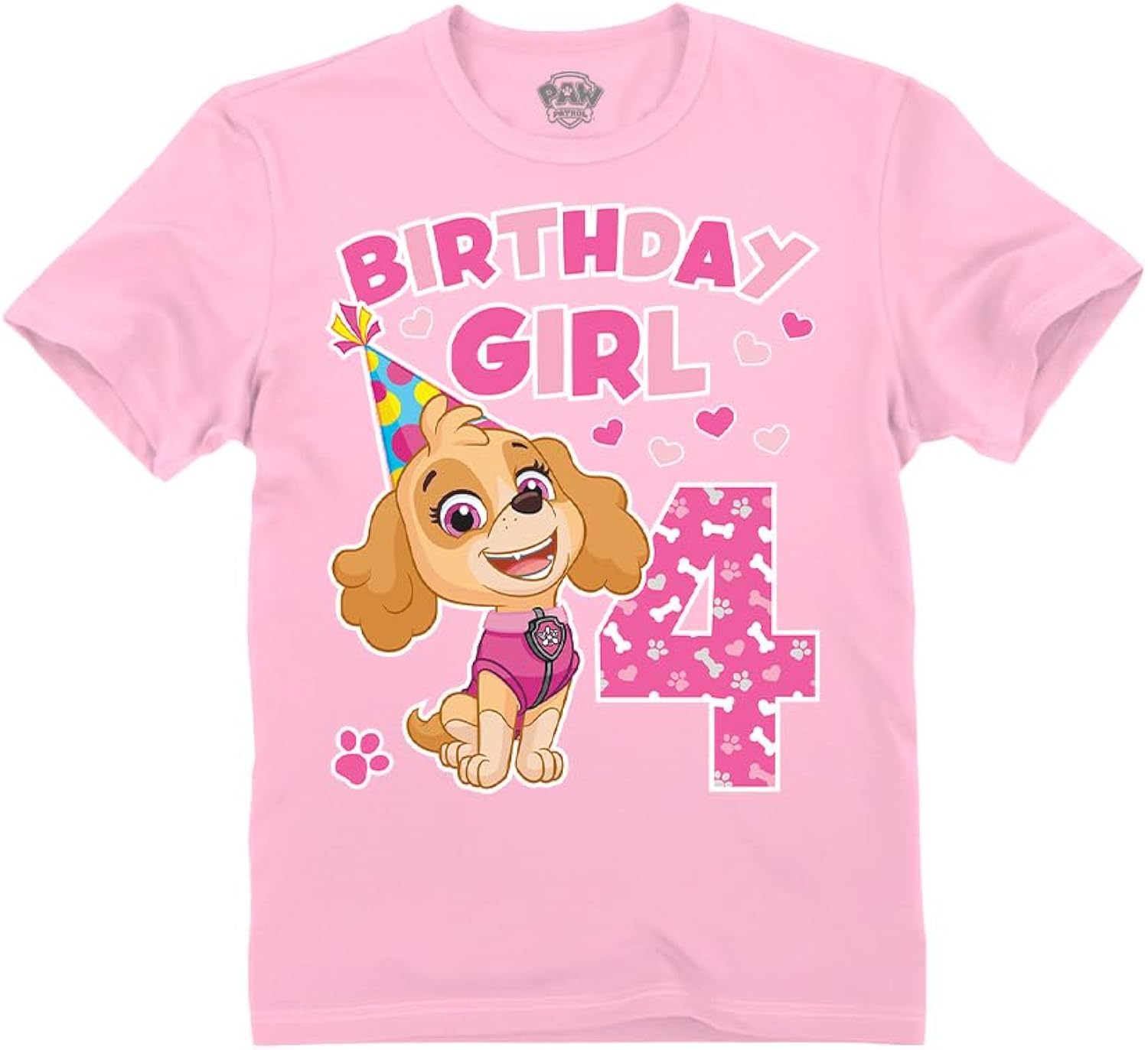 Skye Paw Patrol 4th Birthday Girl for 4 Year Old - Adult & Kids T-Shirts, Sweatshirts & Hoodies apparel design preview 1