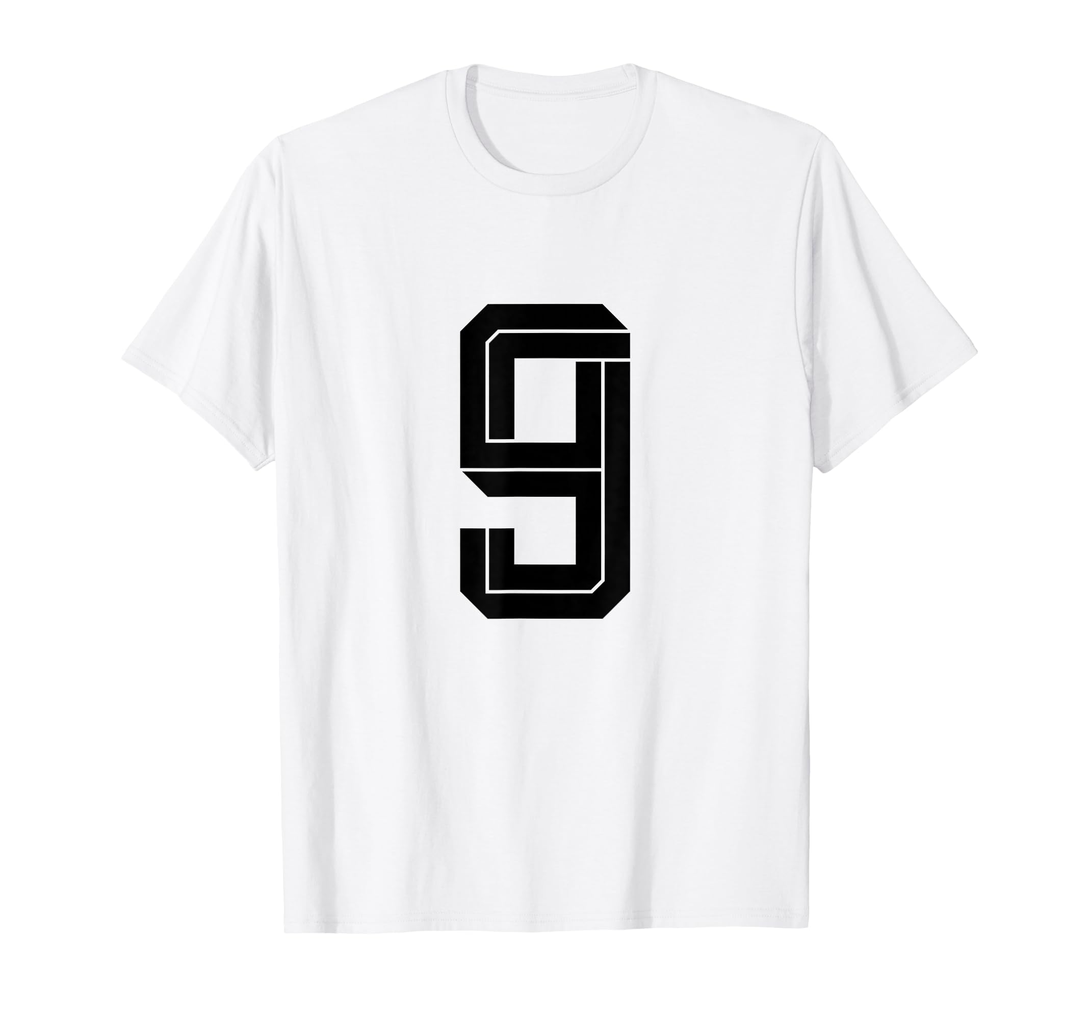 9 White Number 9 Sports Fan Soccer T-Shirt - Minimalist Print Men Women - T-Shirt, Sweatshirt, Hoodie