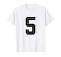 5 White Number 5 Sports Fan Soccer T-Shirt - Unique Graphic for Adults - T-Shirt, Sweatshirt, Hoodie