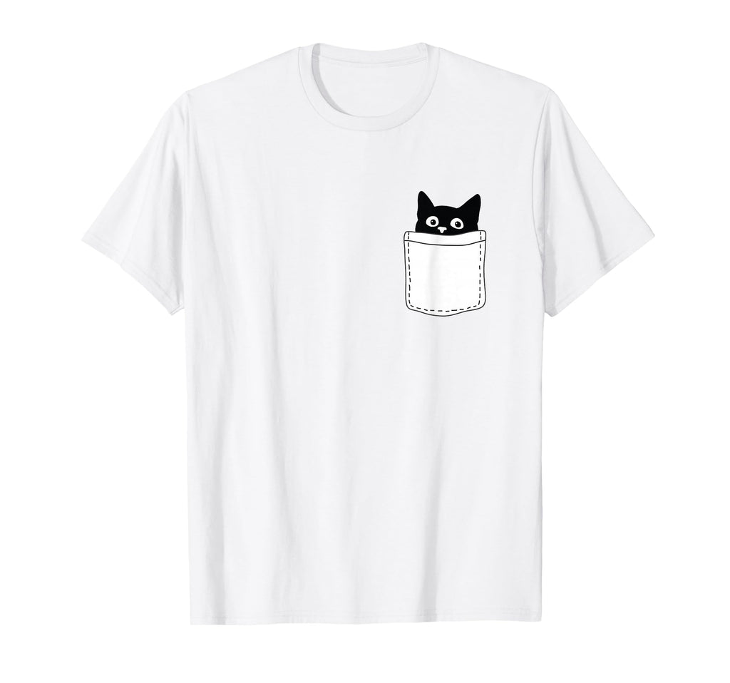Black Cat Spy Peeking Pocket Kitten T-Shirt - Streetwear Style Men Women - T-Shirt, Sweatshirt, Hoodie