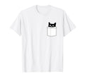 Black Cat Spy Peeking Pocket Kitten T-Shirt - Streetwear Style Men Women - T-Shirt, Sweatshirt, Hoodie