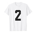 2 White Number 2 Sports Fan Soccer T-Shirt - Novelty Apparel Men Women - T-Shirt, Sweatshirt, Hoodie