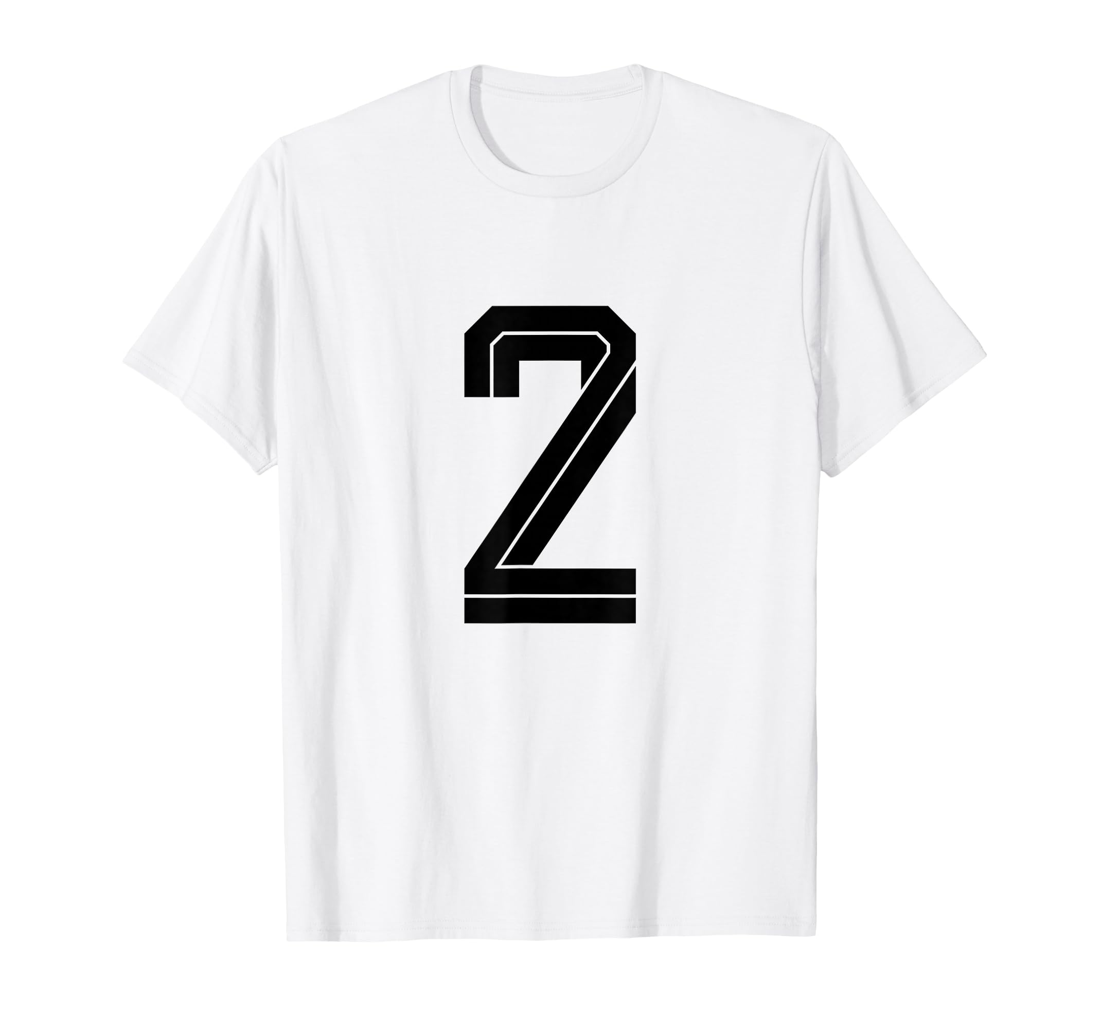 2 White Number 2 Sports Fan Soccer T-Shirt - Novelty Apparel Men Women - T-Shirt, Sweatshirt, Hoodie