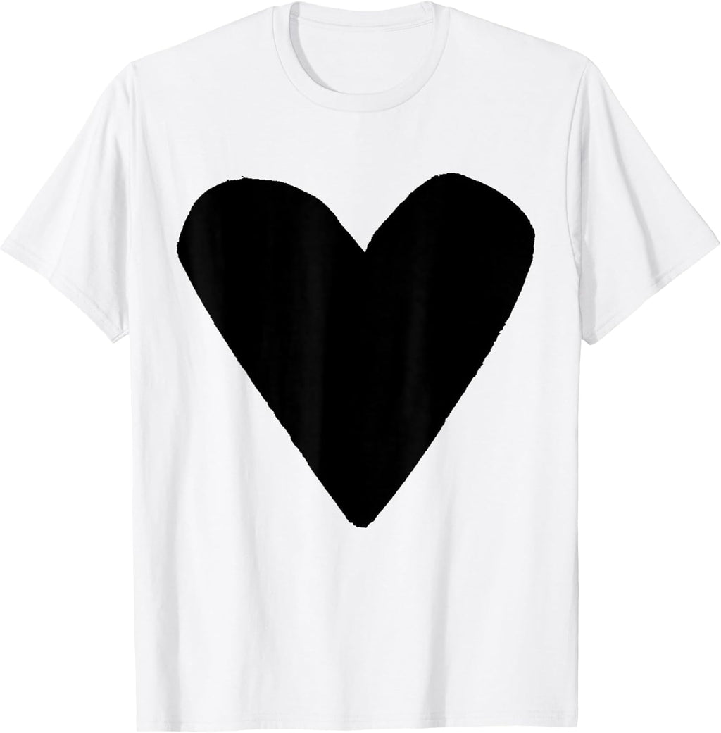 Unisex Adults Kids Black Heart White Small Classic - Adult & Kids T-Shirts, Sweatshirts & Hoodies apparel design preview 1