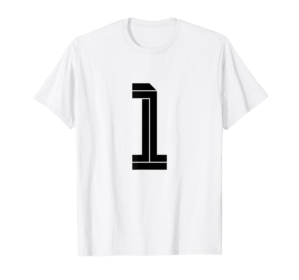 One White Number 1 Sports Fan Soccer T-Shirt - Minimalist Print for Adults - T-Shirt, Sweatshirt, Hoodie