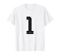 One White Number 1 Sports Fan Soccer T-Shirt - Minimalist Print for Adults - T-Shirt, Sweatshirt, Hoodie
