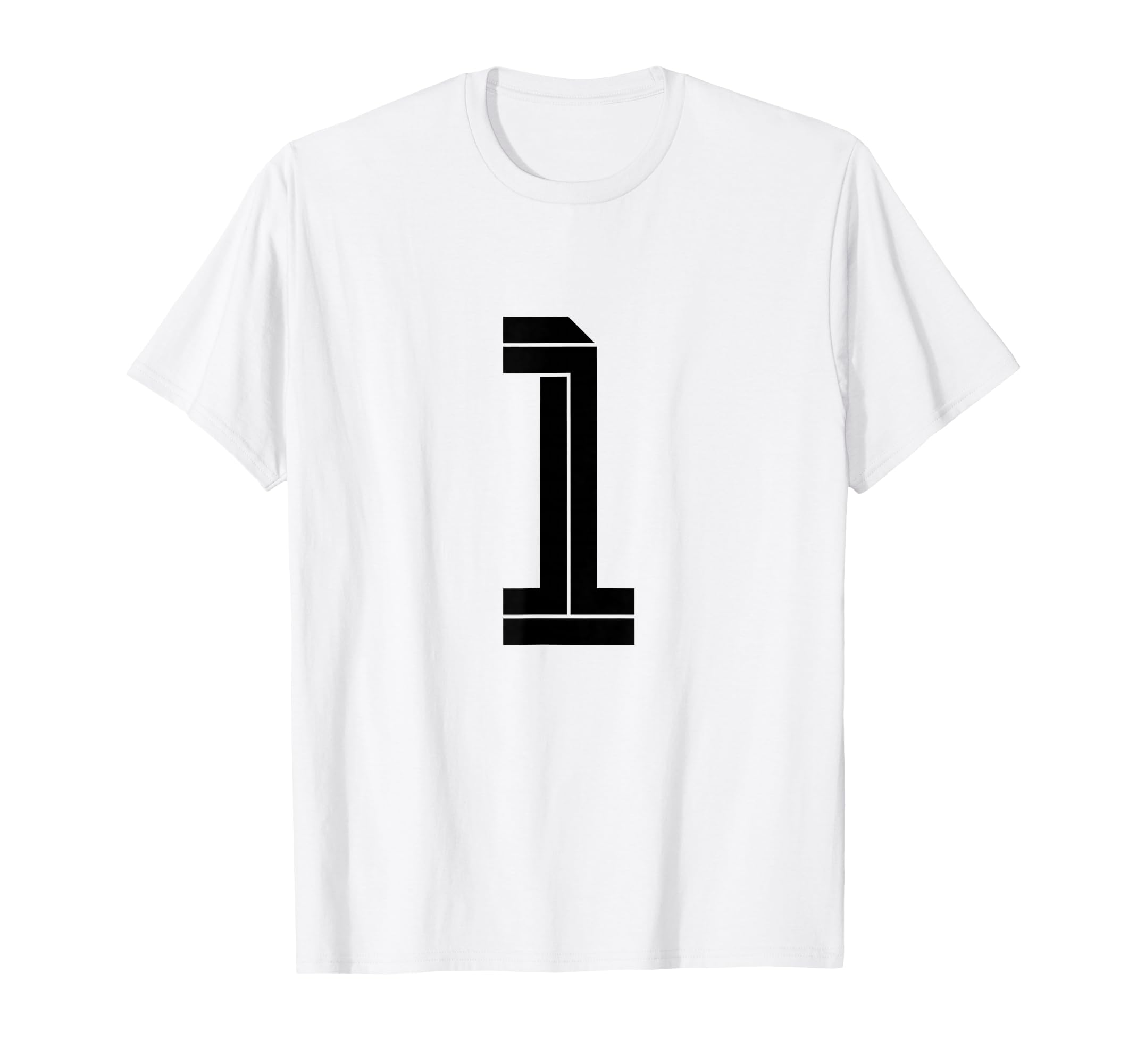 One White Number 1 Sports Fan Soccer T-Shirt - Minimalist Print for Adults - T-Shirt, Sweatshirt, Hoodie