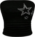 Women's Star Rhinestone Ruched Strapless Crop Tube - Adult & Kids T-Shirts, Sweatshirts & Hoodies apparel design preview 1