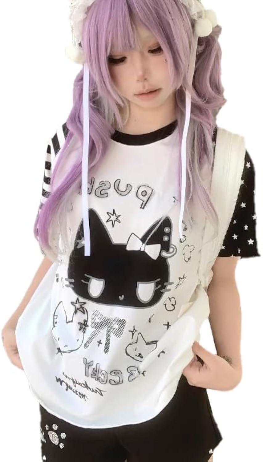 Women Y2k Kawaii Tops Oversized Graphic Clothing - Adult & Kids T-Shirts, Sweatshirts & Hoodies apparel design preview 1