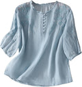 Linen for Women Flowy Embroidered Cotton Peasant Tops - Adult & Kids T-Shirts, Sweatshirts & Hoodies apparel design preview 1