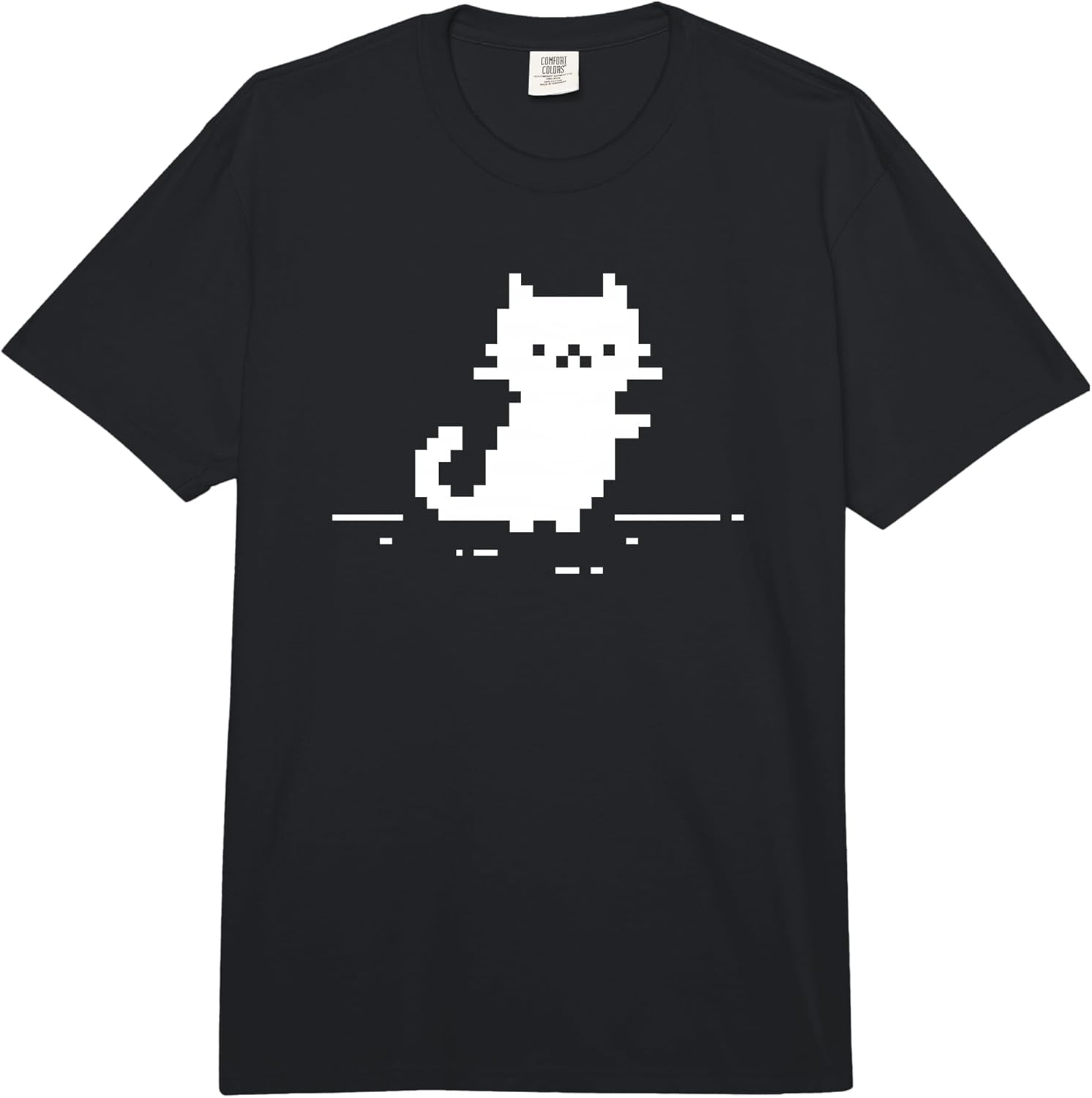 Cute Cat Minimal Pixel Art Nostalgic Retro 8-bit - Adult & Kids T-Shirts, Sweatshirts & Hoodies apparel design preview 1