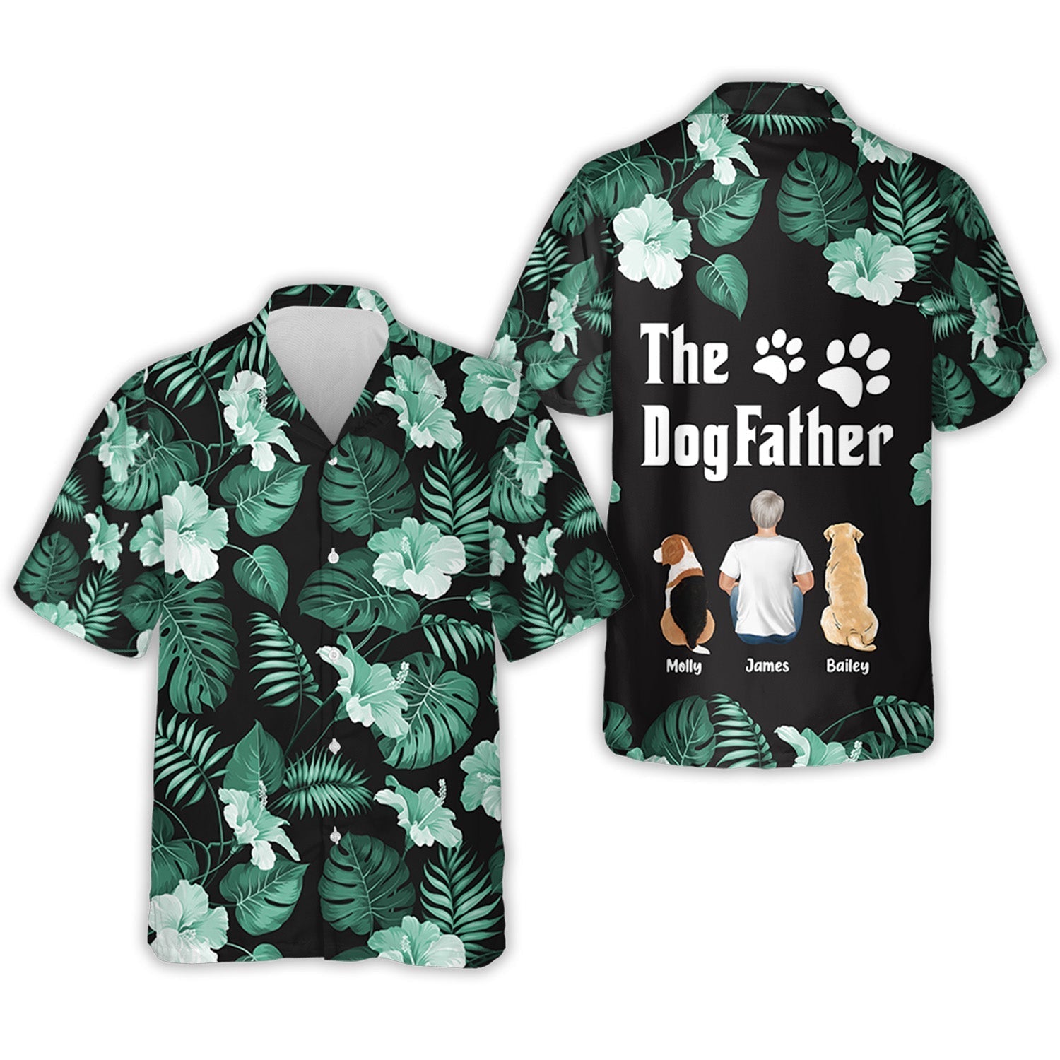 Dog Father Personalized Custom Hawaiian - Adult & Kids T-Shirts, Sweatshirts & Hoodies apparel design preview 1