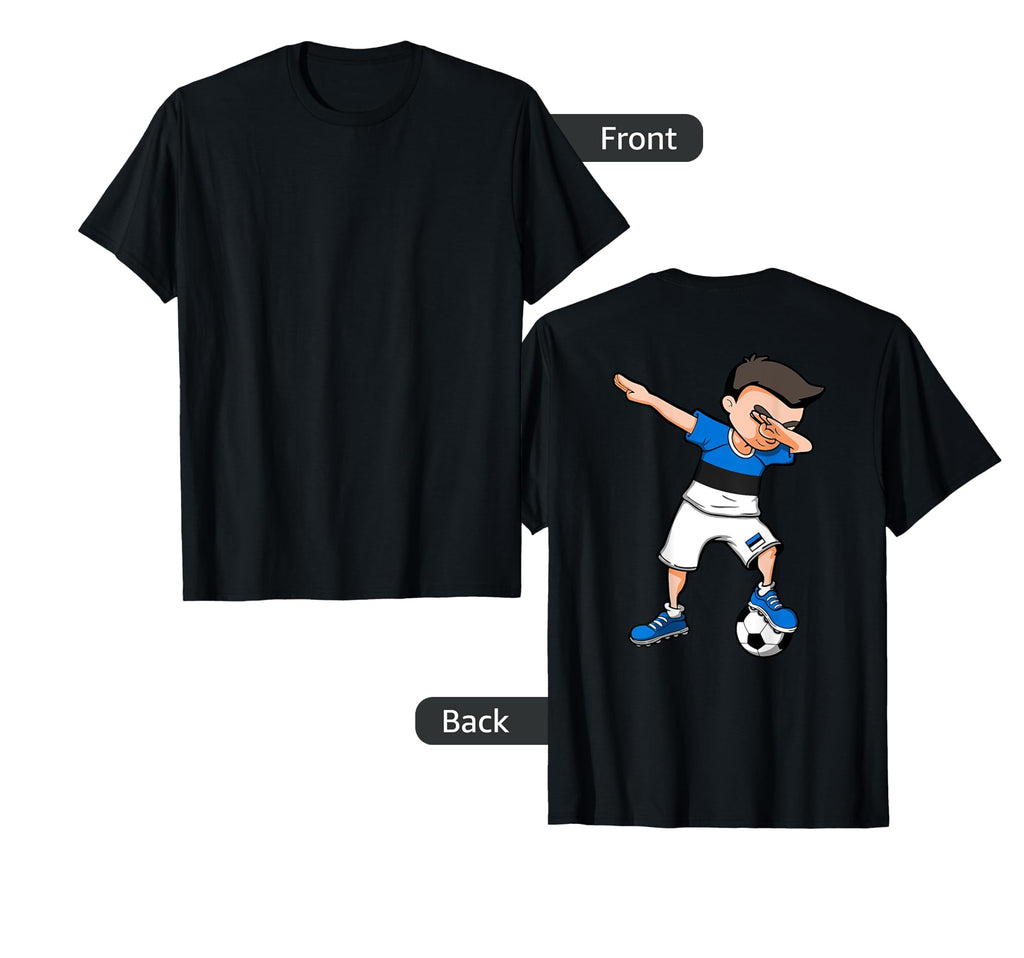 Dabbing Soccer Estonia Jersey T-Shirt - Minimalist Print for Adults - T-Shirt, Sweatshirt, Hoodie