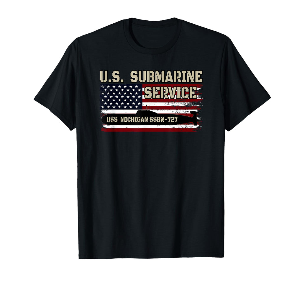 Uss Michigan Ssbn 727 Submarine T-Shirt - Aesthetic Graphic for Adults - T-Shirt, Sweatshirt, Hoodie