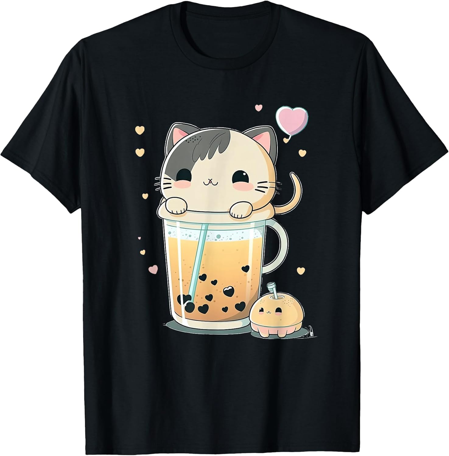 Cat Boba Tea Kawaii Kitty Bubble Anime - Adult & Kids T-Shirts, Sweatshirts & Hoodies apparel design preview 1