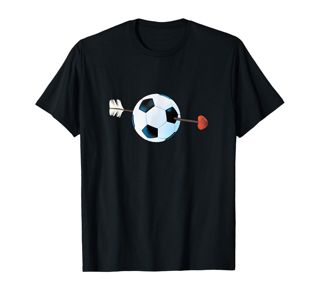 Football Soccer Ball Heart Valentines T-Shirt - Aesthetic Graphic Unisex - T-Shirt, Sweatshirt, Hoodie