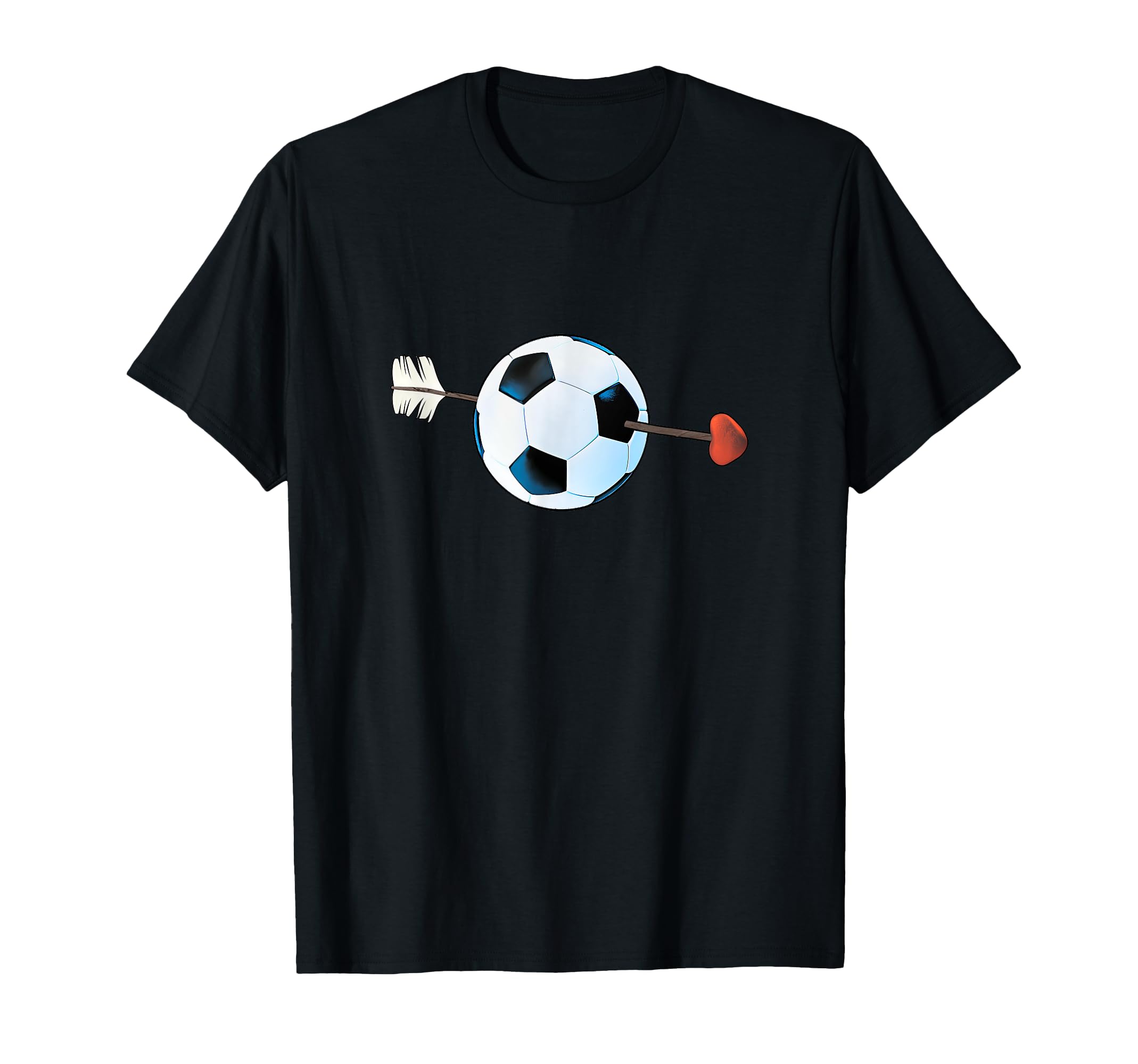 Football Soccer Ball Heart Valentines T-Shirt - Aesthetic Graphic Unisex - T-Shirt, Sweatshirt, Hoodie